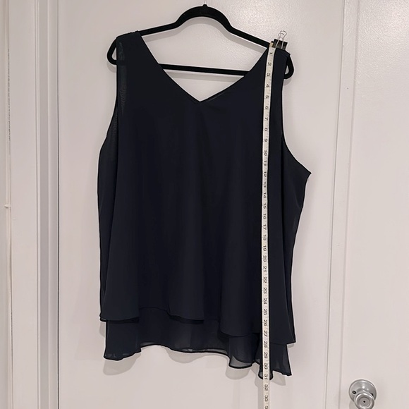 Lane Bryant, NAVY BLUE, 26 Plus, Swing Sleeveless Double-Layer Shell - Picture 2 of 4